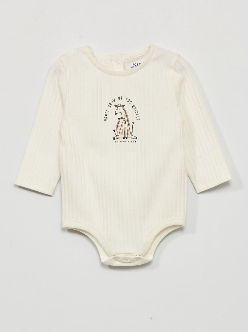Body de manga comprida BRANCO - Kiabi