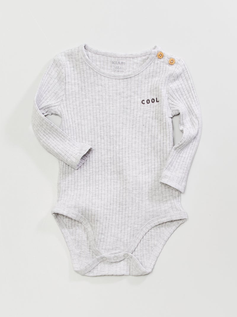 Body de manga comprida CINZA - Kiabi