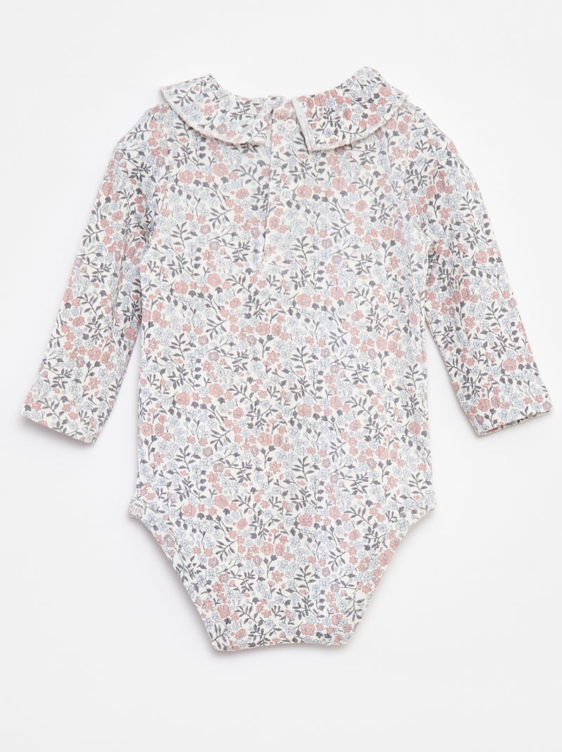 Body de manga comprida com
 cabeção Branco - Kiabi