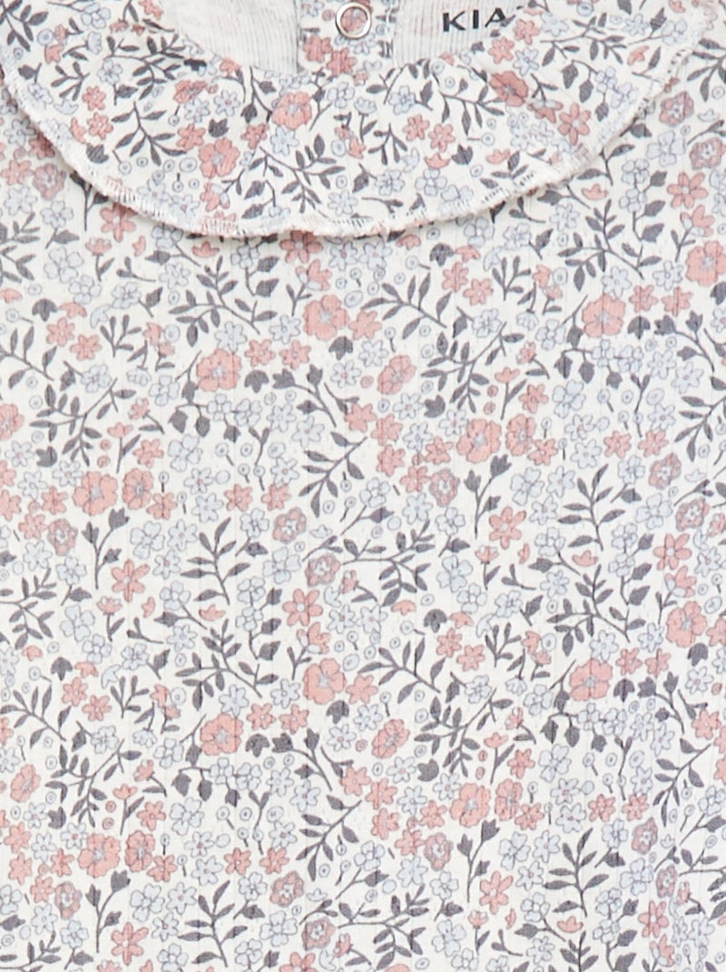 Body de manga comprida com
 cabeção Branco - Kiabi