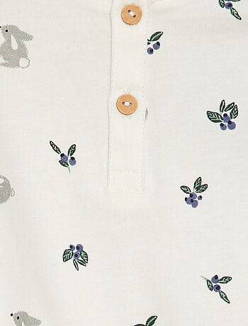 Body de manga comprida com motivo