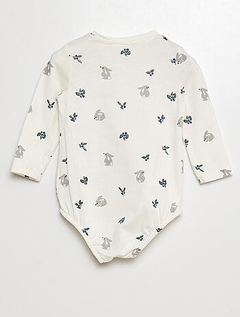 Body de manga comprida com motivo