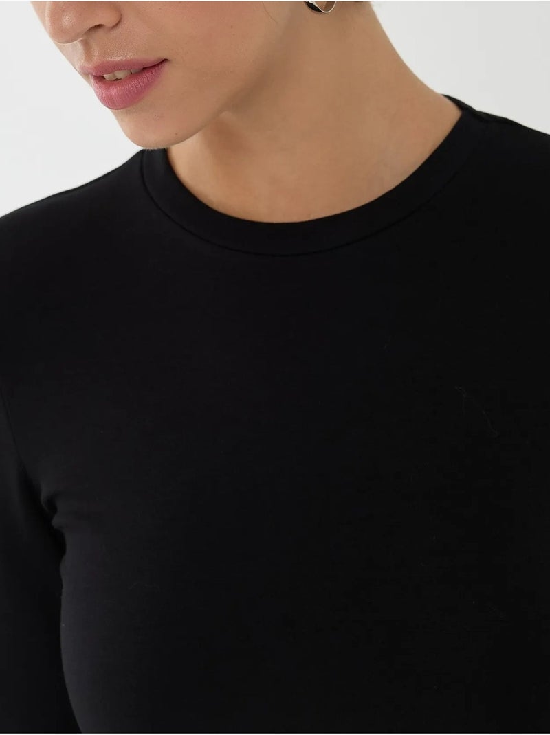 Body de manga comprida liso hiccup Preto - Kiabi