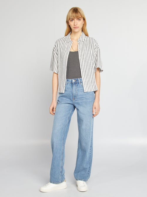 Body de manga curta canelado - Kiabi