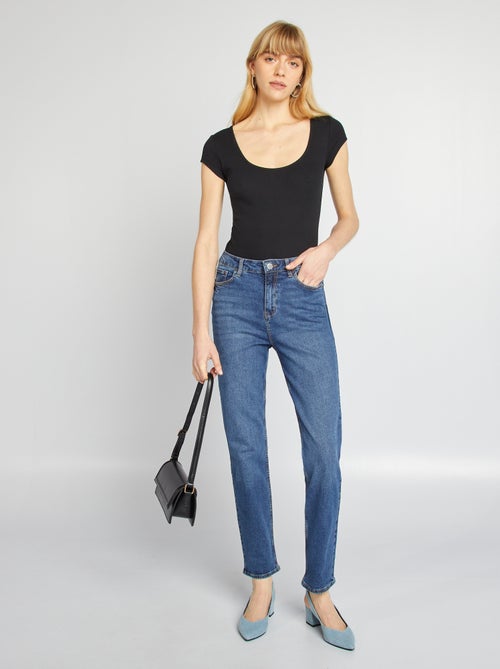 Body de manga curta canelado - Kiabi