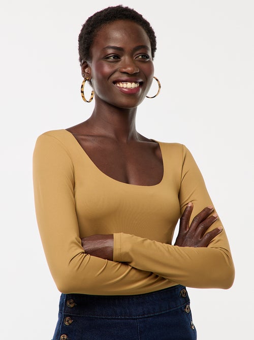 Body de mangas compridas e gola redonda - Kiabi