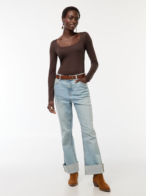 Body de mangas compridas e gola redonda - Kiabi