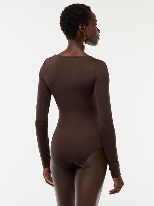 Body de mangas compridas e gola redonda - Kiabi