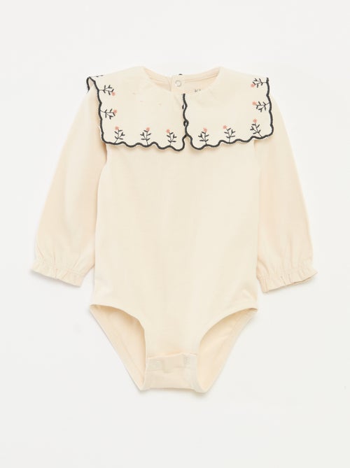 Body de mangas compridas em jersey de algodão - Kiabi