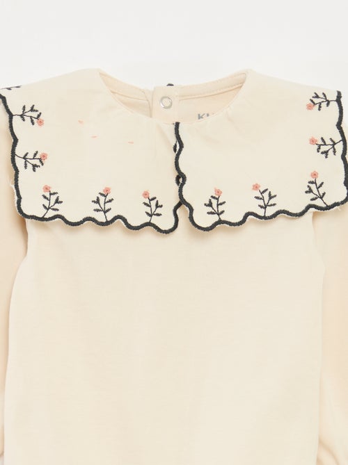 Body de mangas compridas em jersey de algodão - Kiabi