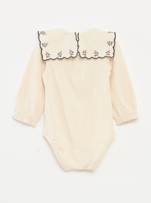 Body de mangas compridas em jersey de algodão - Kiabi