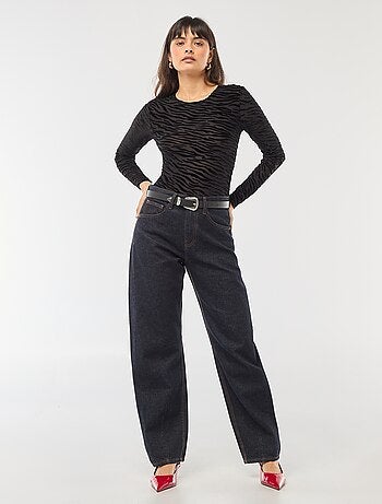 Body de mangas compridas transparente flock zebra