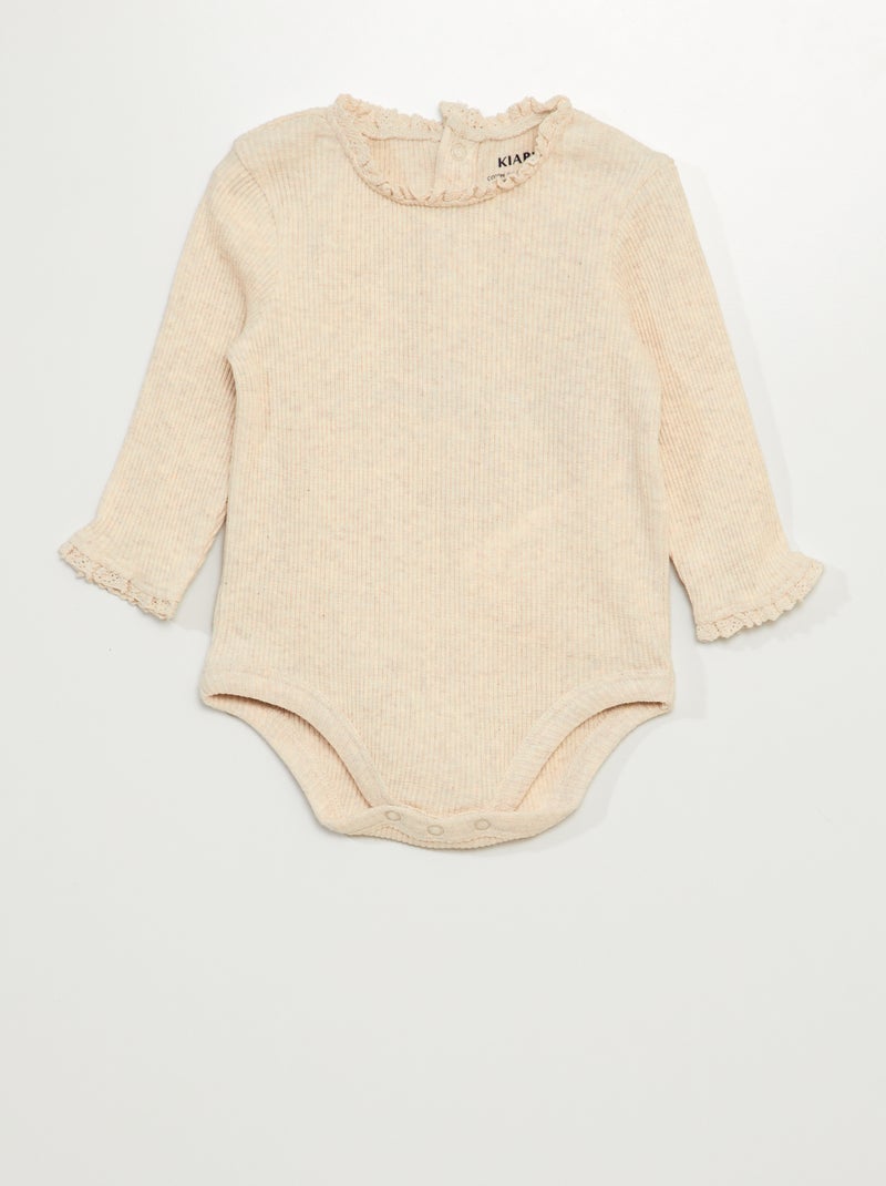 Body de material canelado BEGE - Kiabi