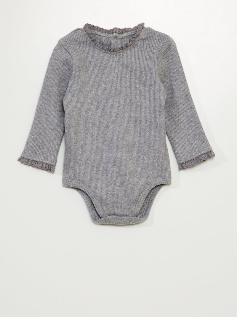 Body de material canelado CINZA - Kiabi