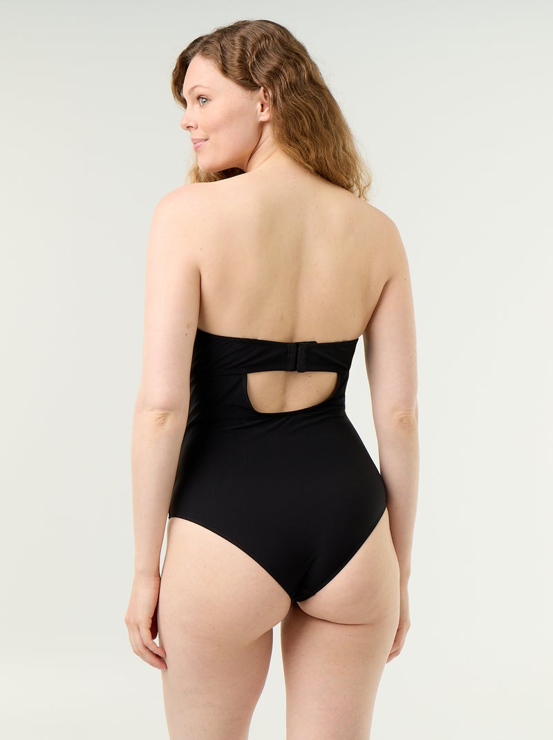 Body de microfibra com copas integradas Preto - Kiabi