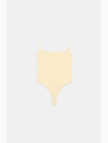 Body de nylon sem mangas com decote quadrado dilvin