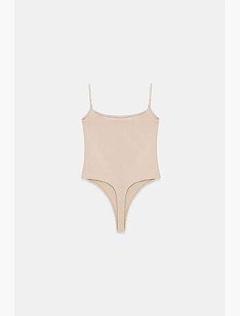 Body de nylon sem mangas com decote quadrado dilvin