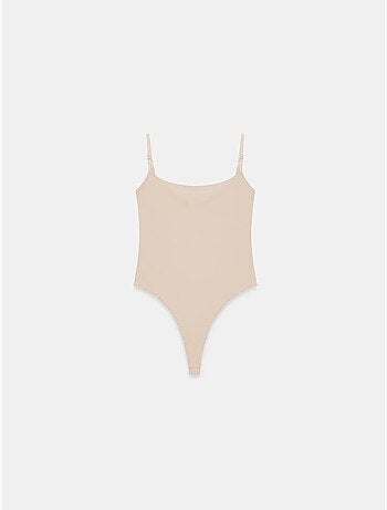 Body de nylon sem mangas com decote quadrado dilvin
