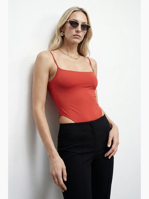 Body de nylon sem mangas com decote quadrado dilvin - Kiabi