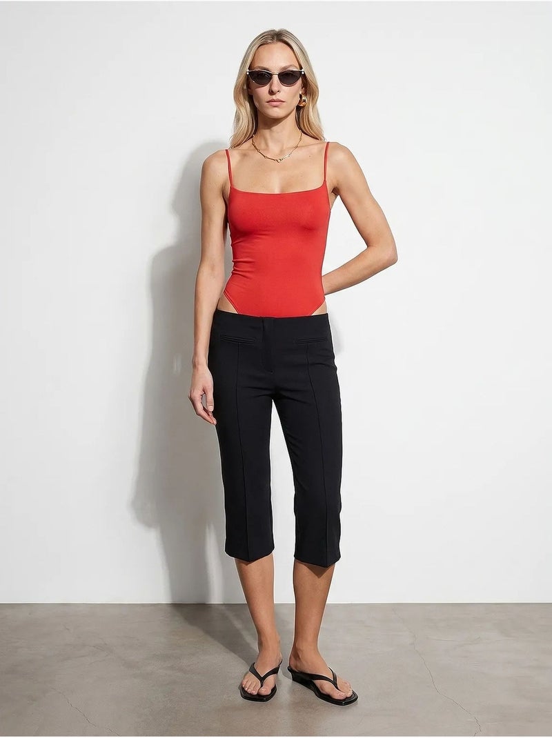 Body de nylon sem mangas com decote quadrado dilvin Vermelho - Kiabi