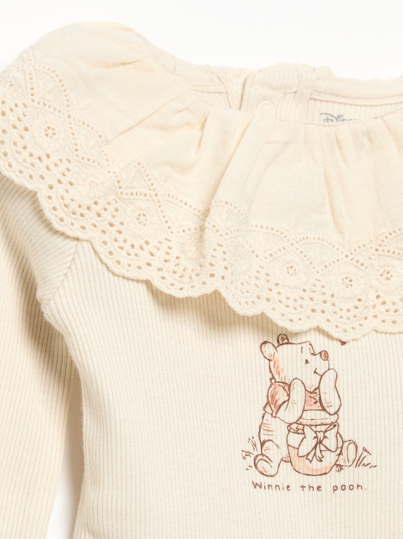 Body 'Disney' com gola bordada Branco - Kiabi