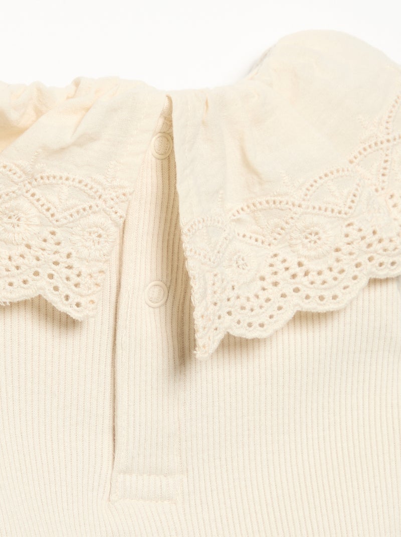 Body 'Disney' com gola bordada Branco - Kiabi