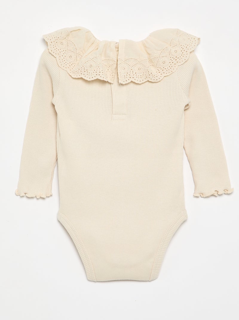 Body 'Disney' com gola bordada Branco - Kiabi