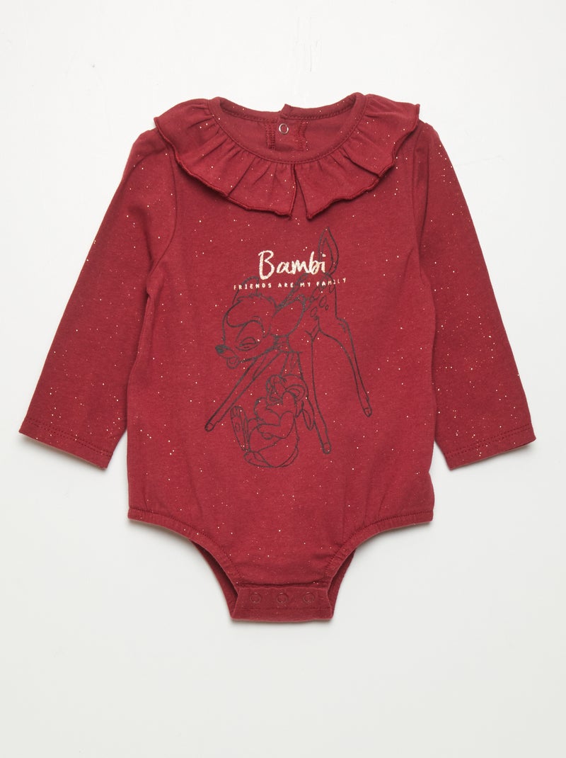 Body 'Disney' de manga comprida VERMELHO - Kiabi