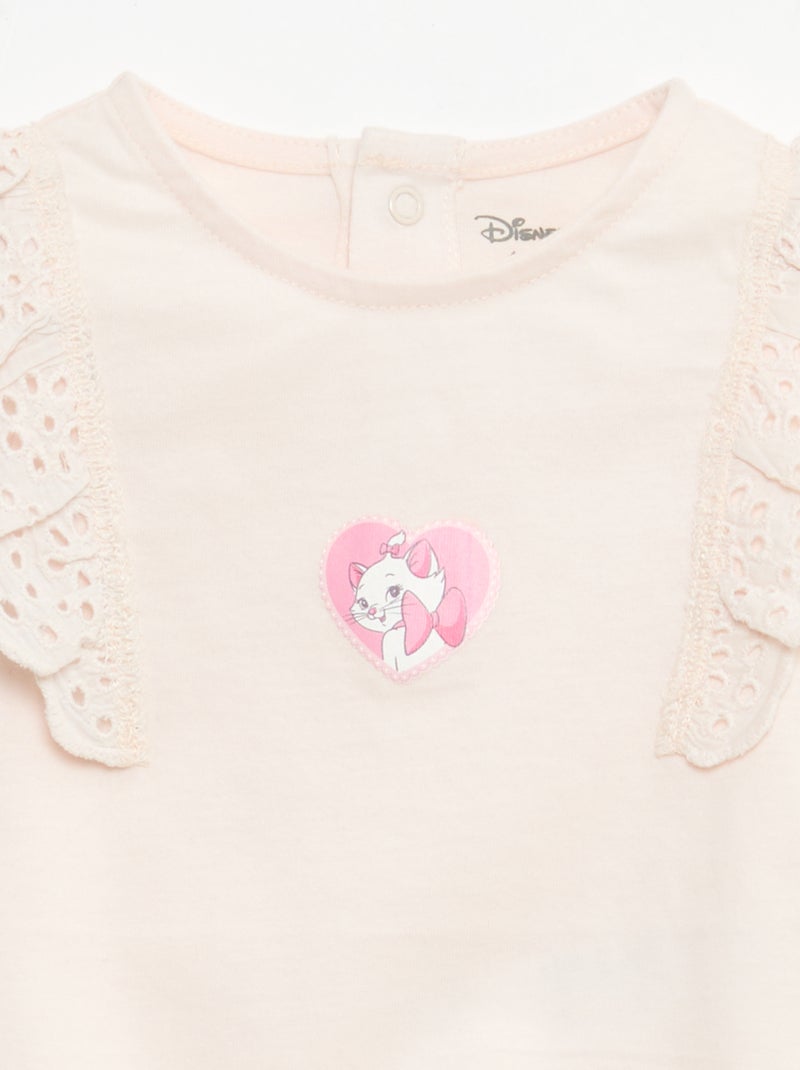 Body 'Disney' 'Marie' com bordados ingleses Rosa - Kiabi