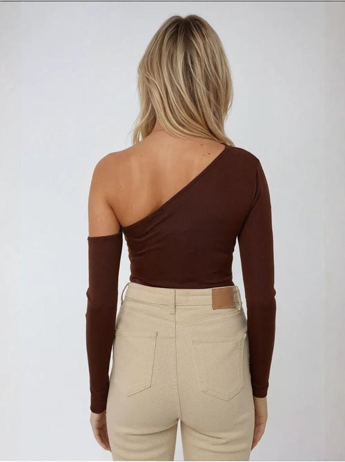 Body drapeado com gola assimétrica - Kiabi