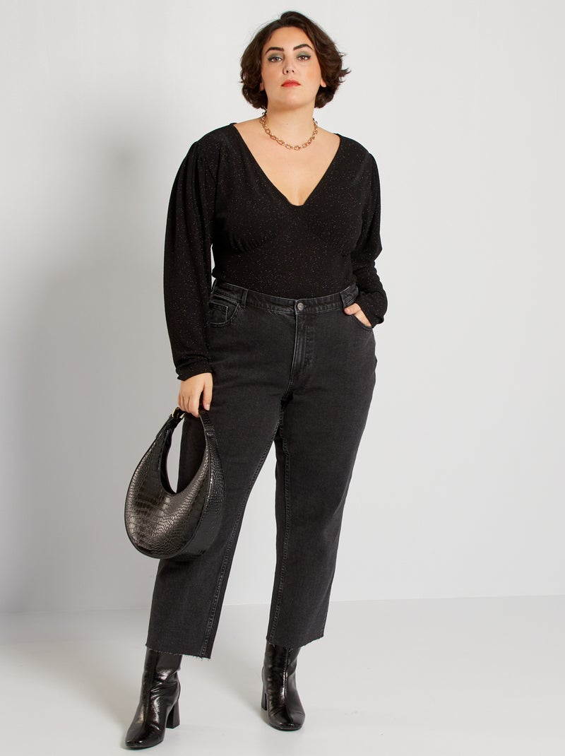 Body em lurex PRETO - Kiabi