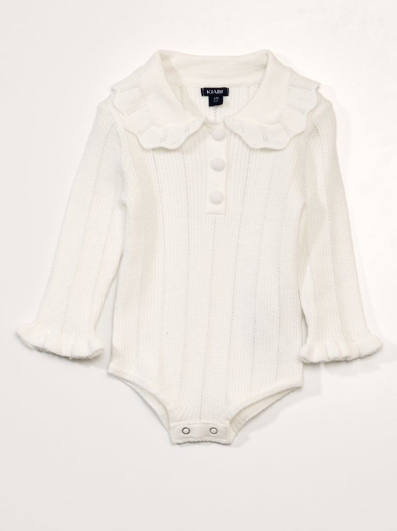 Body em malha fantasia Branco - Kiabi
