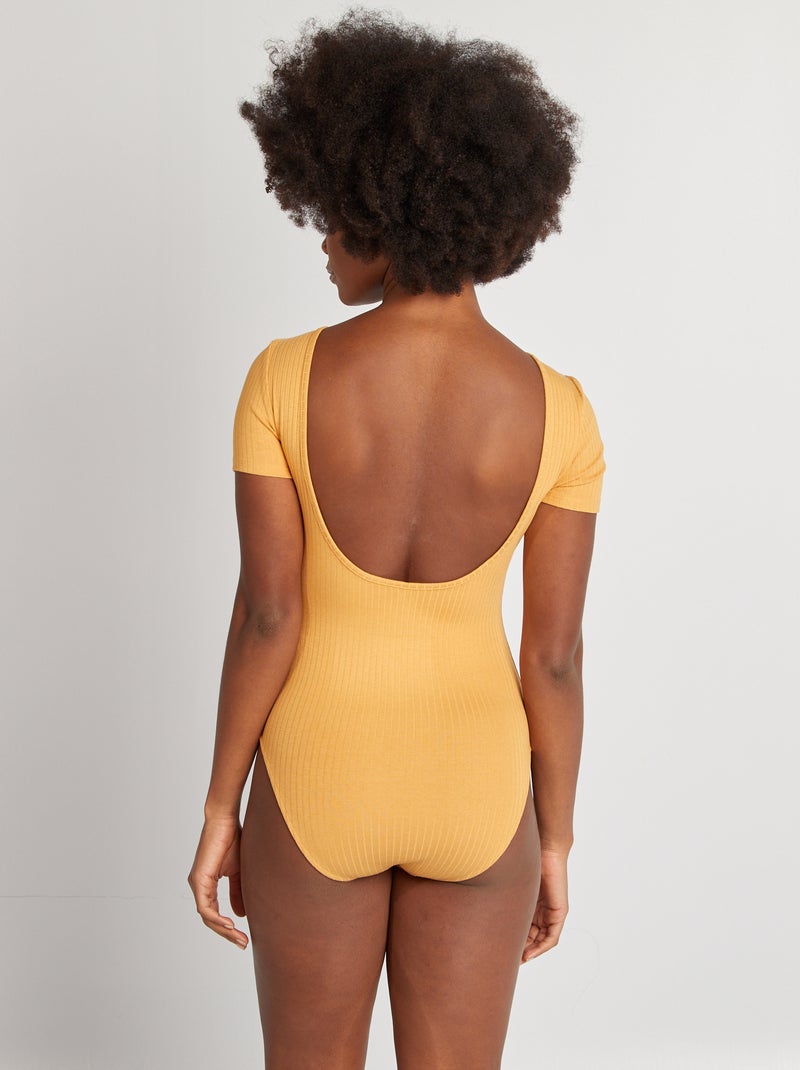 Body em malha nervurada AMARELO - Kiabi