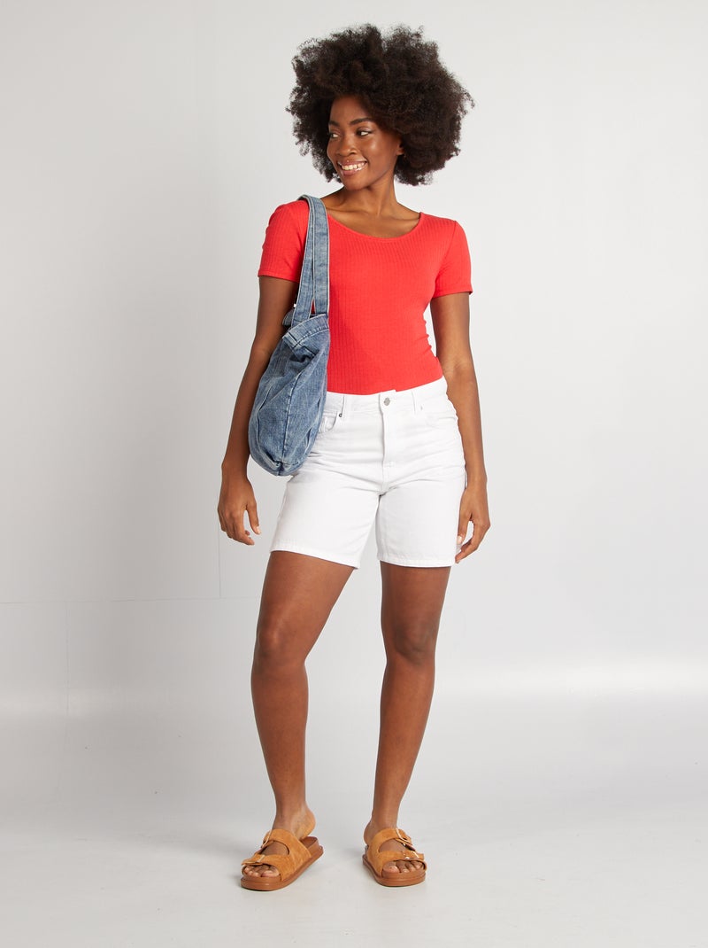 Body em malha nervurada VERMELHO - Kiabi