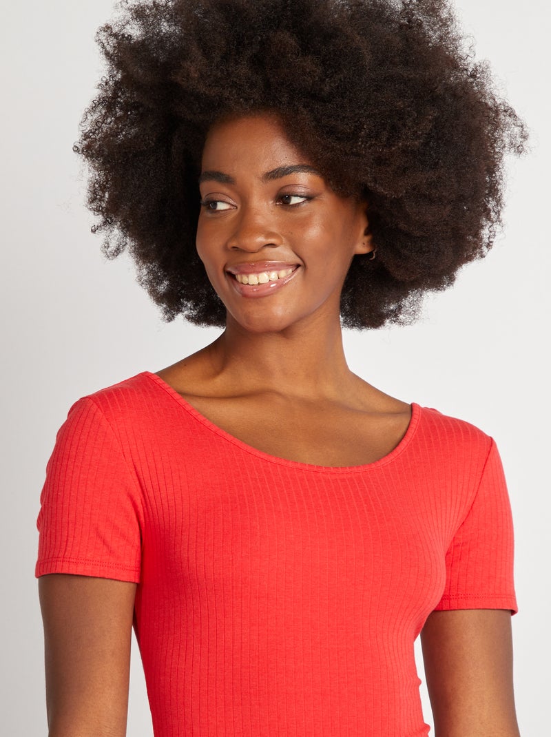 Body em malha nervurada VERMELHO - Kiabi