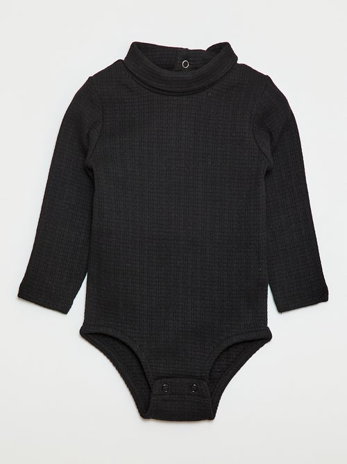 Body em malha piqué com gola alta - Kiabi