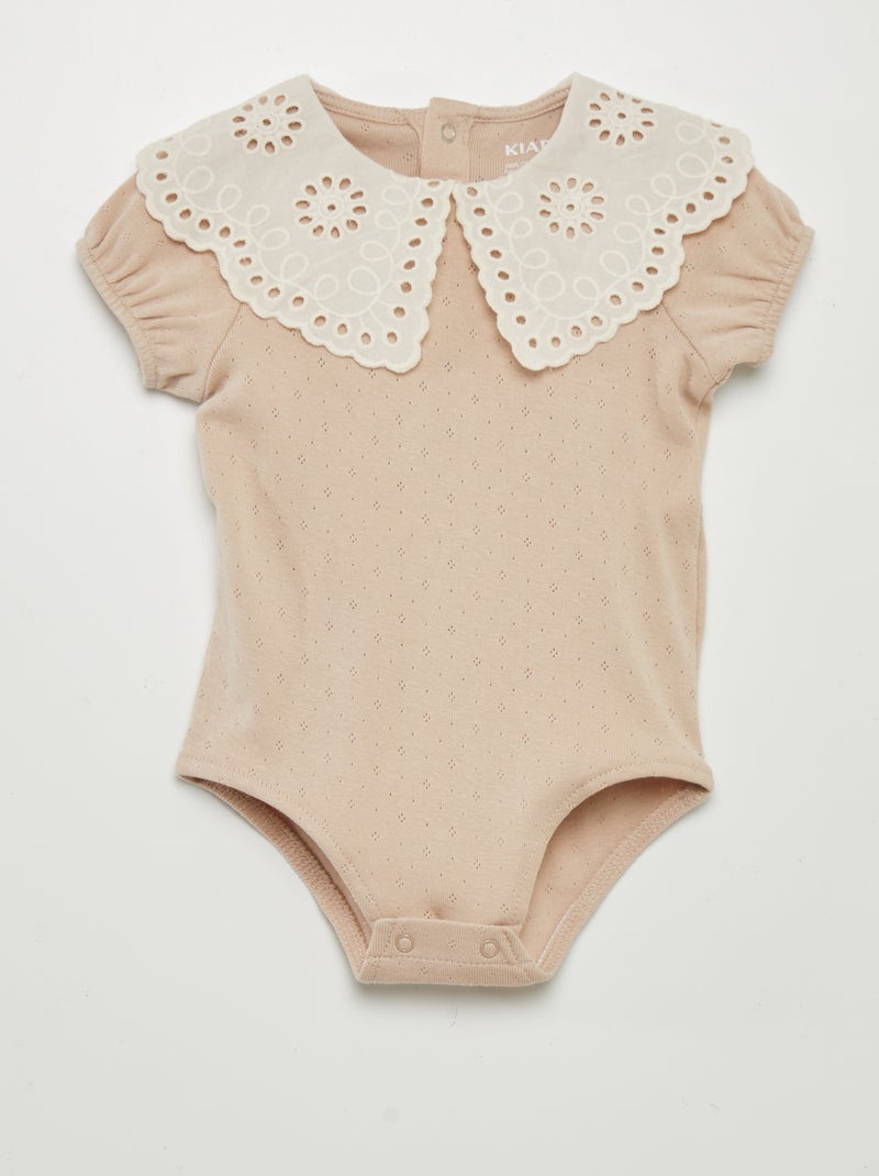 Body em malha pointelle BEGE - Kiabi