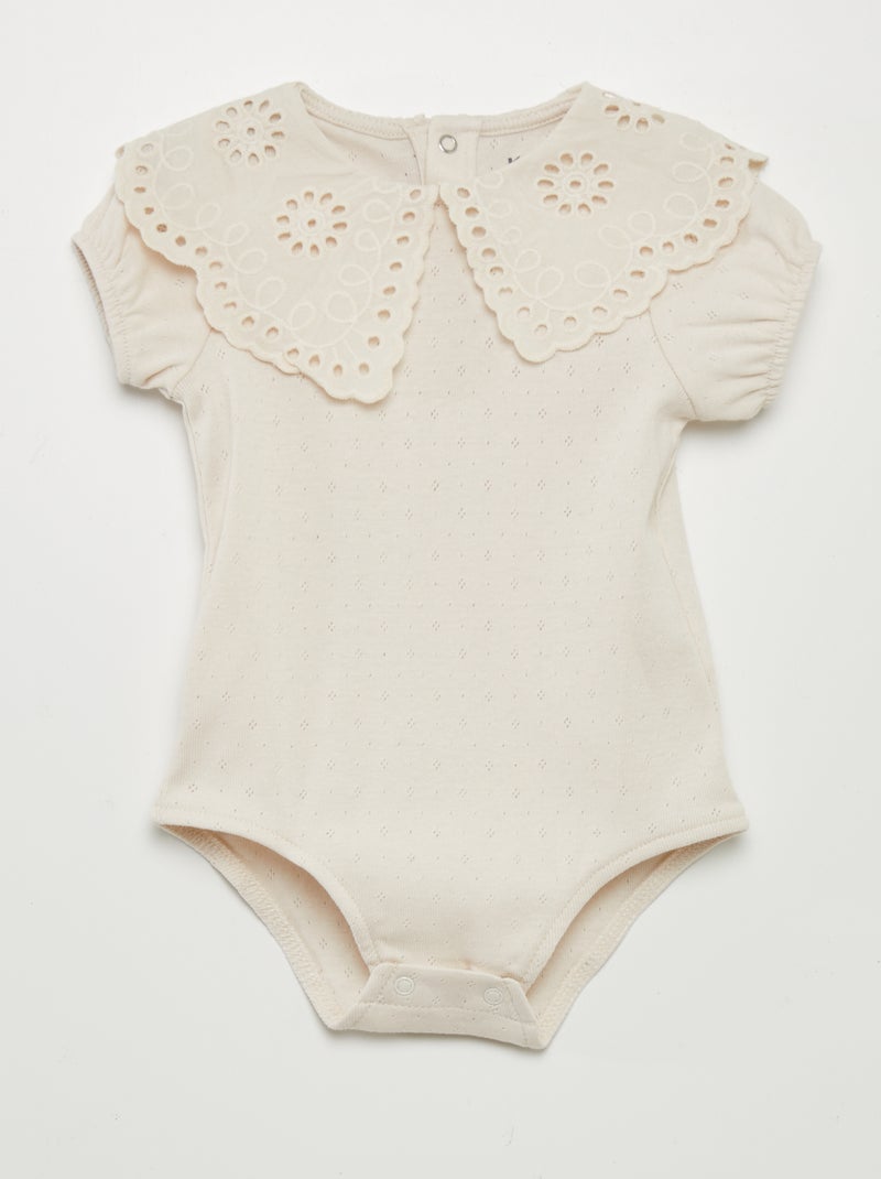 Body em malha pointelle BRANCO - Kiabi