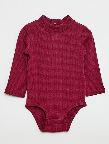 Body em malha piqué com gola alta