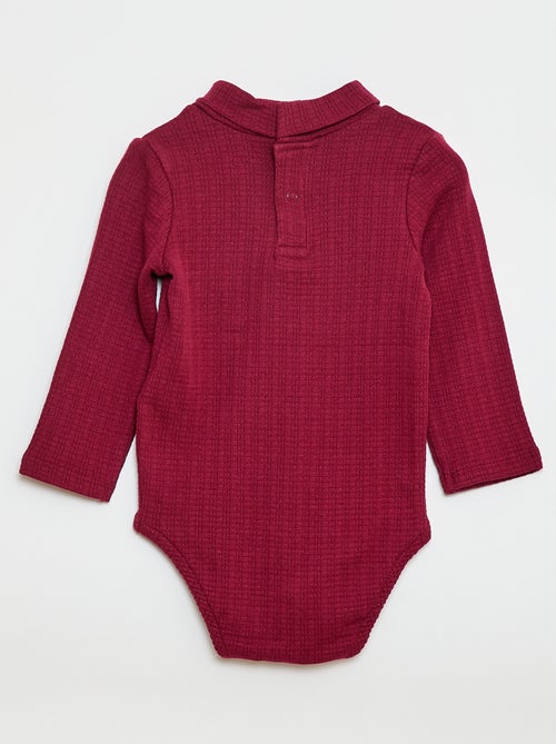 Body em malha pointelle com gola alta - Kiabi