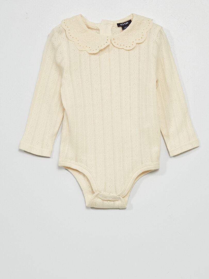 Body em malha pontilhada BRANCO - Kiabi