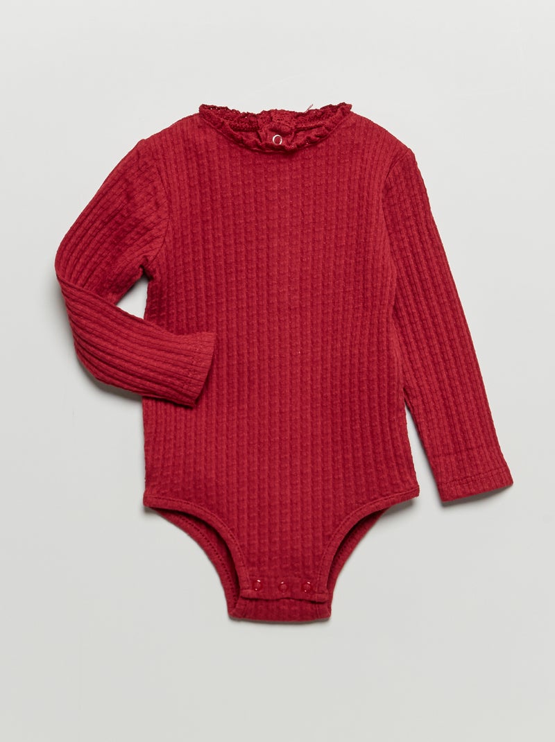 Body em malha pontilhada Vermelho Vinho - Kiabi