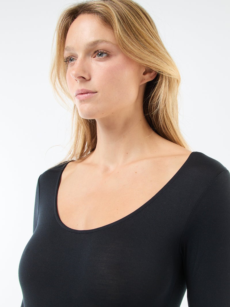 Body em material stretch termorregulador segunda pele Preto - Kiabi