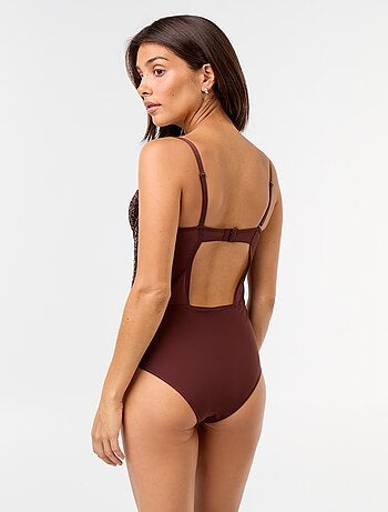 Body em microfibra e lantejoulas