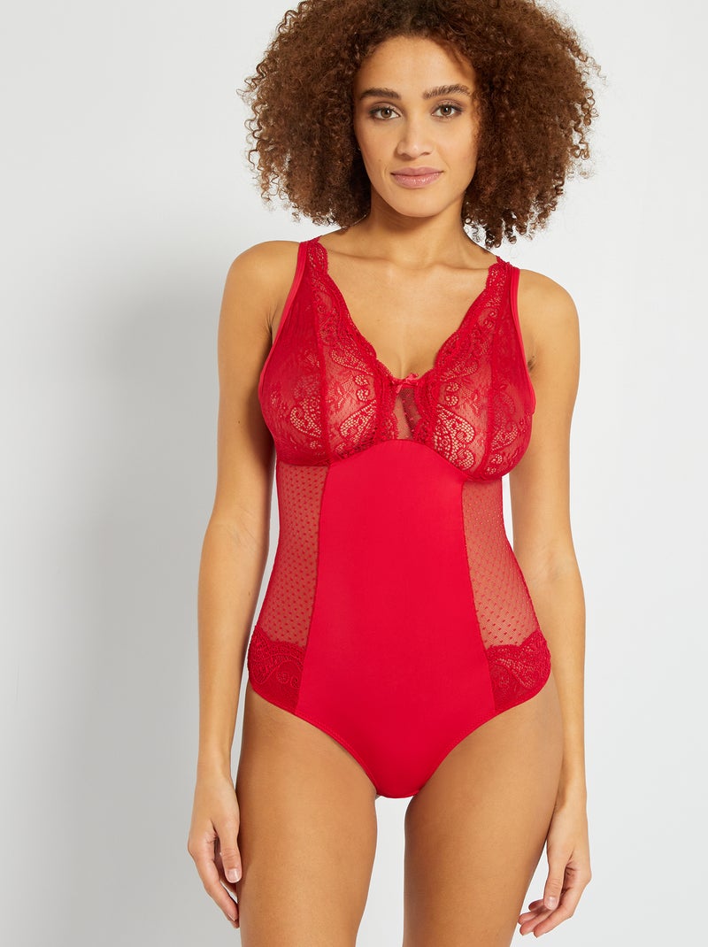 Body 'Envie de Lingerie' Vermelho - Kiabi