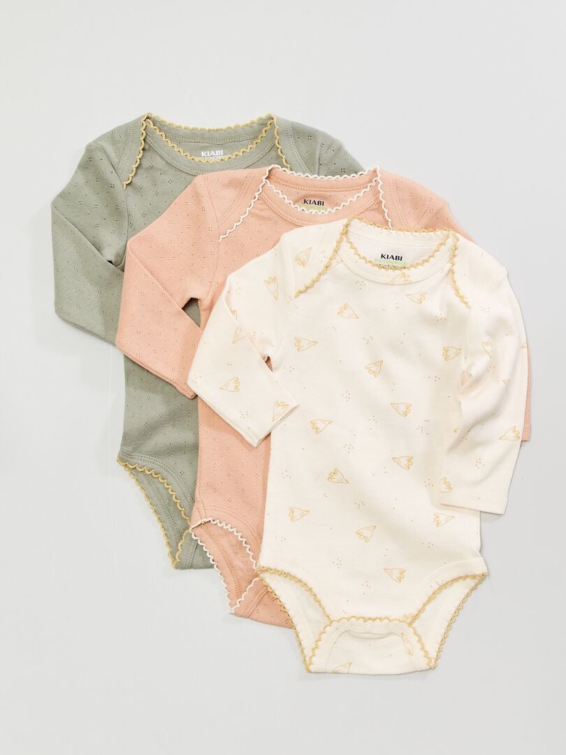 Body gola US - Lote de 3 BRANCO - Kiabi