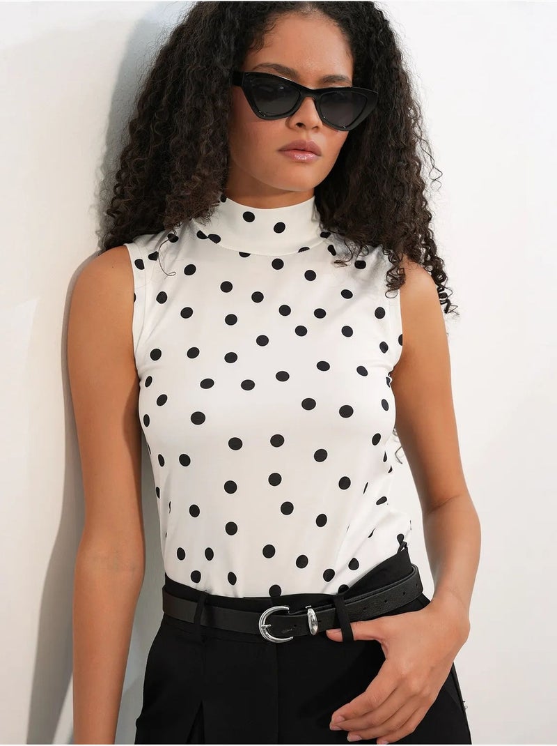 Body justo com meia gola alta bdart Creme - Kiabi