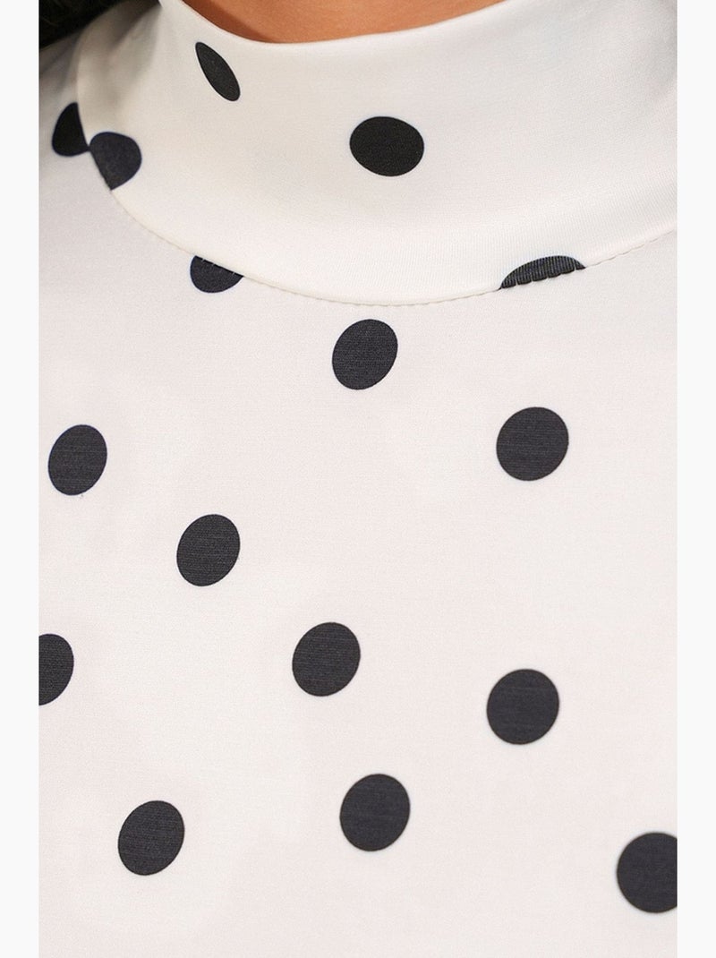 Body justo com meia gola alta bdart Creme - Kiabi