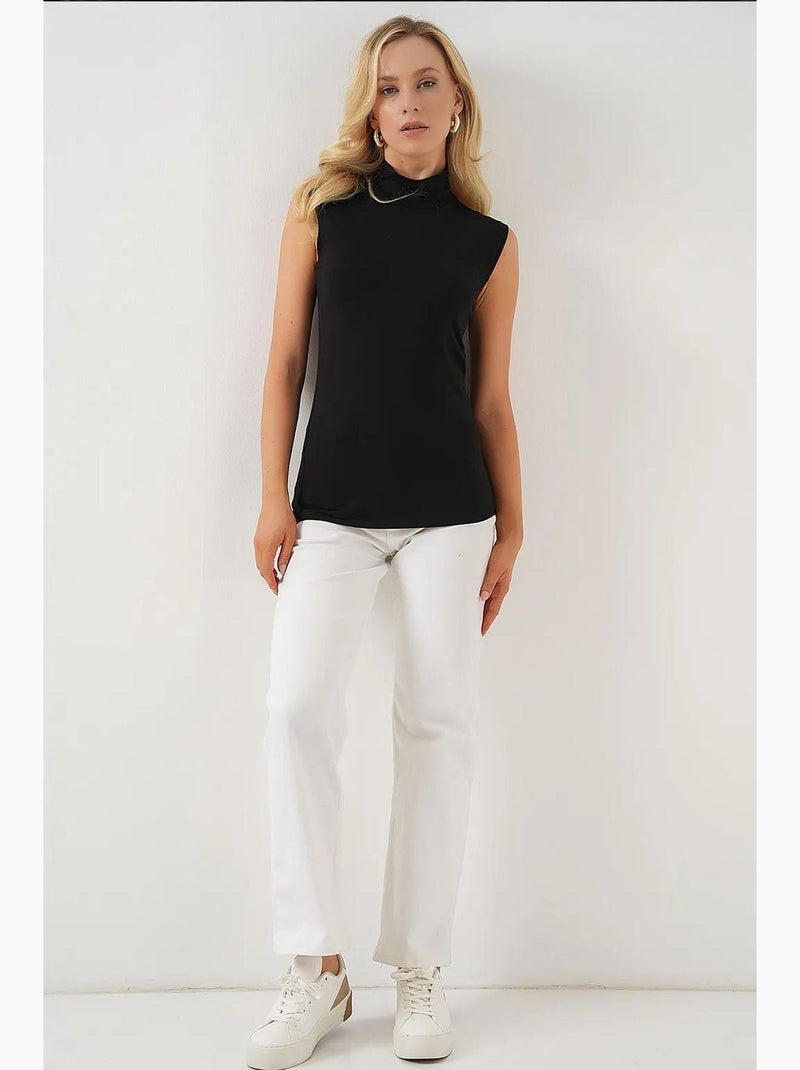 Body justo com meia gola alta bdart Preto - Kiabi