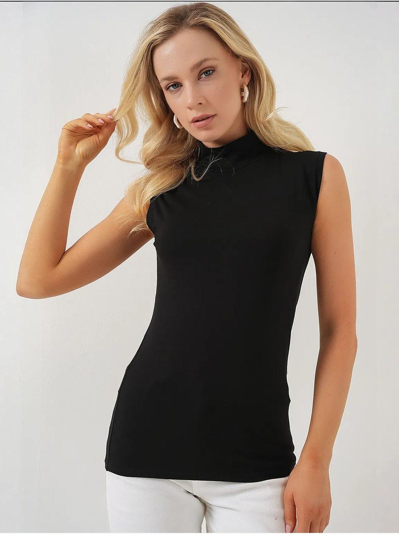 Body justo com meia gola alta bdart Preto - Kiabi